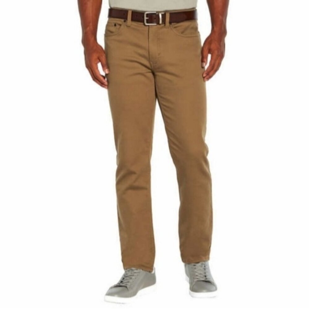 Banana Republic Mens Slim Fit Stretch 5-Pocket Pant Tan 38 x 30 Straight Leg